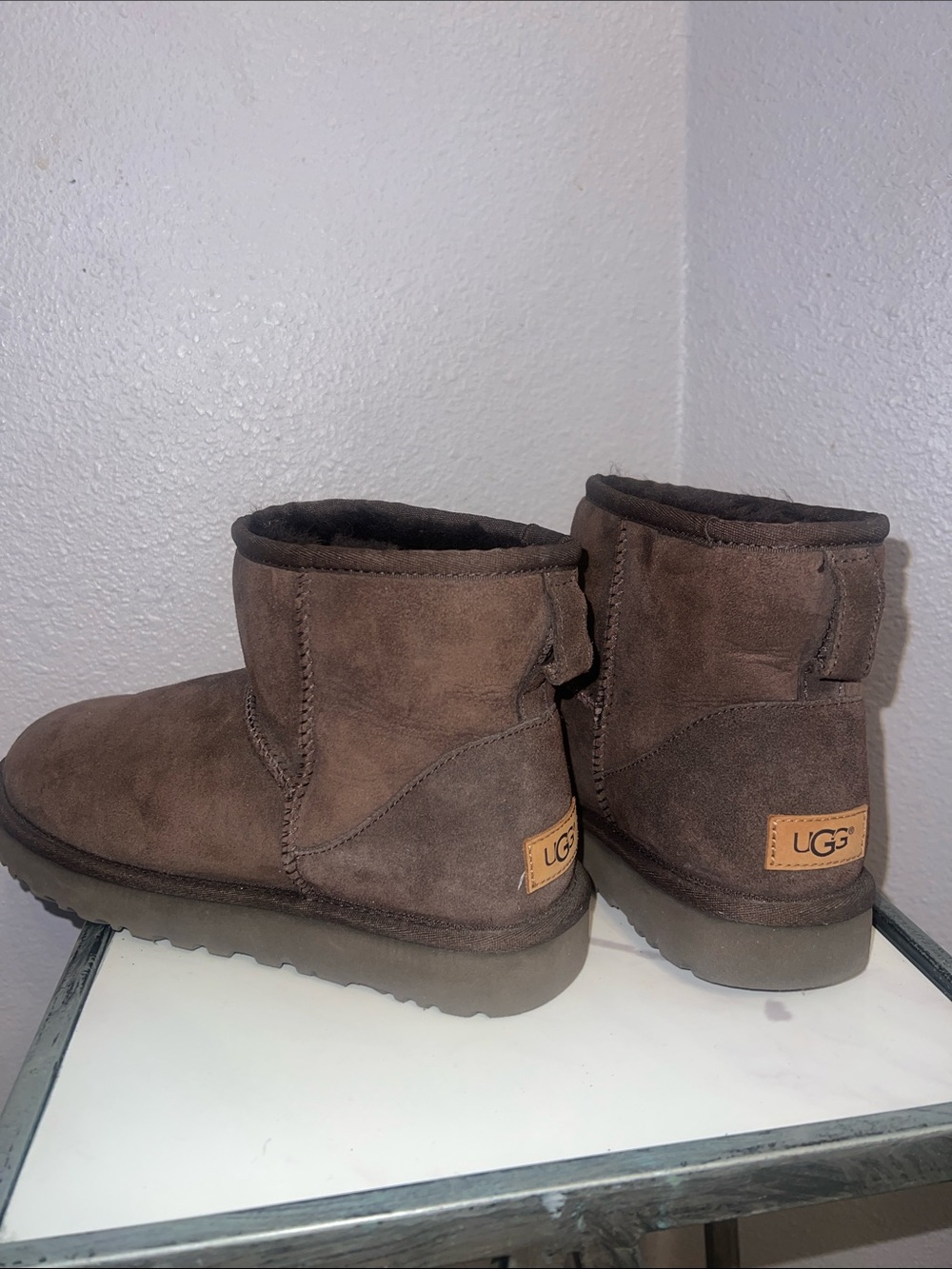 UGG Mini II Booties Authentic Suede Shearling Boot